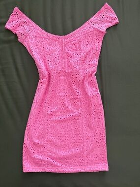 Pink Eyelet Lace Dress